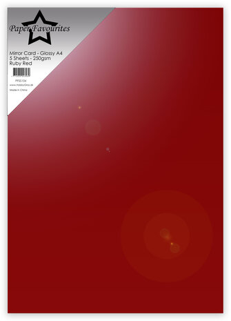 Paper Favourites - Ruby Red A4 Mirror Card Glossy 250gsm (5pcs)