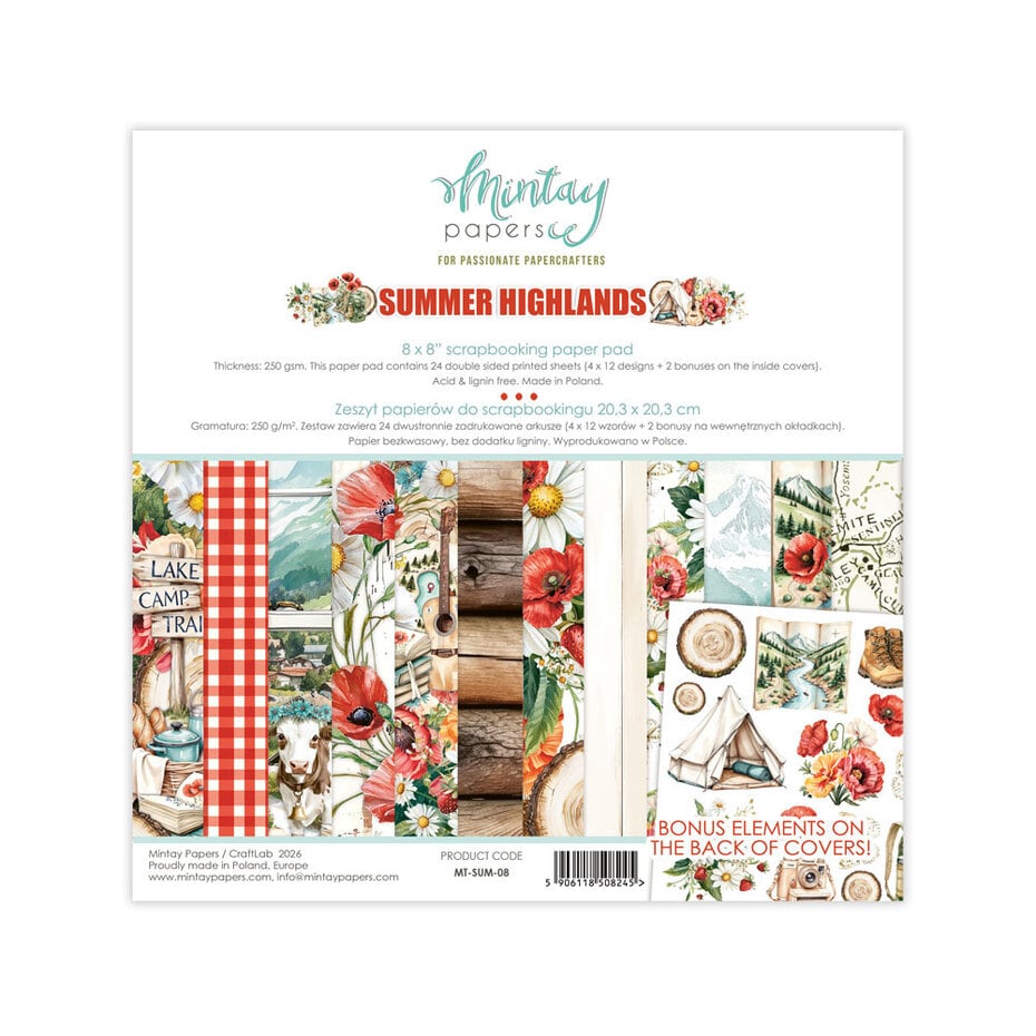 Mintay - Summer Highlands 8x8 Inch Scrapbooking Paper Set