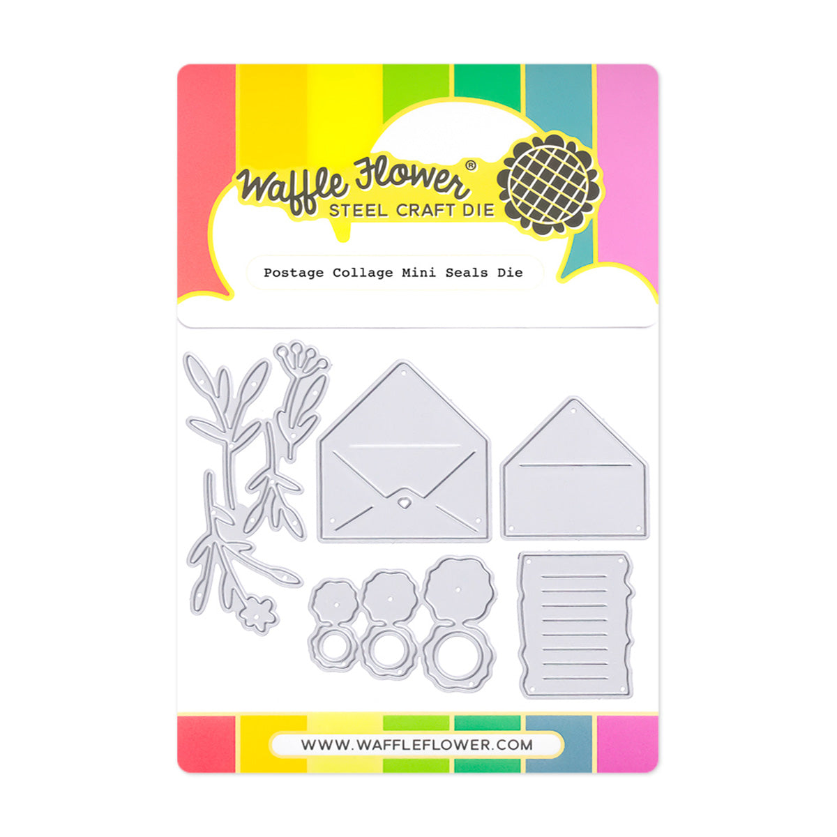 Waffle Flower -Postage Collage Mini Seals Die
