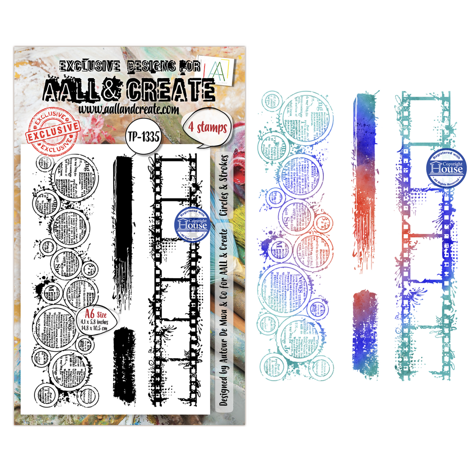 AALL & Create - Through the Lens A6 Stamp Sets Circles & Strokes by Autour de Mwa & Co