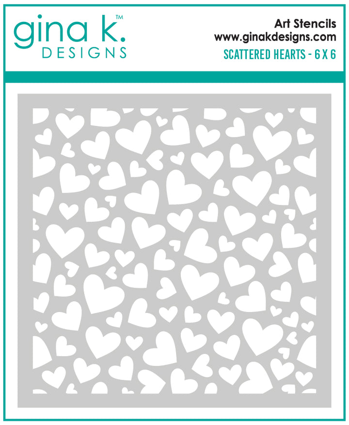 Gina K Designs - STENCIL- Scattered Hearts Gina K Designs - STENCIL- Scattered Hearts