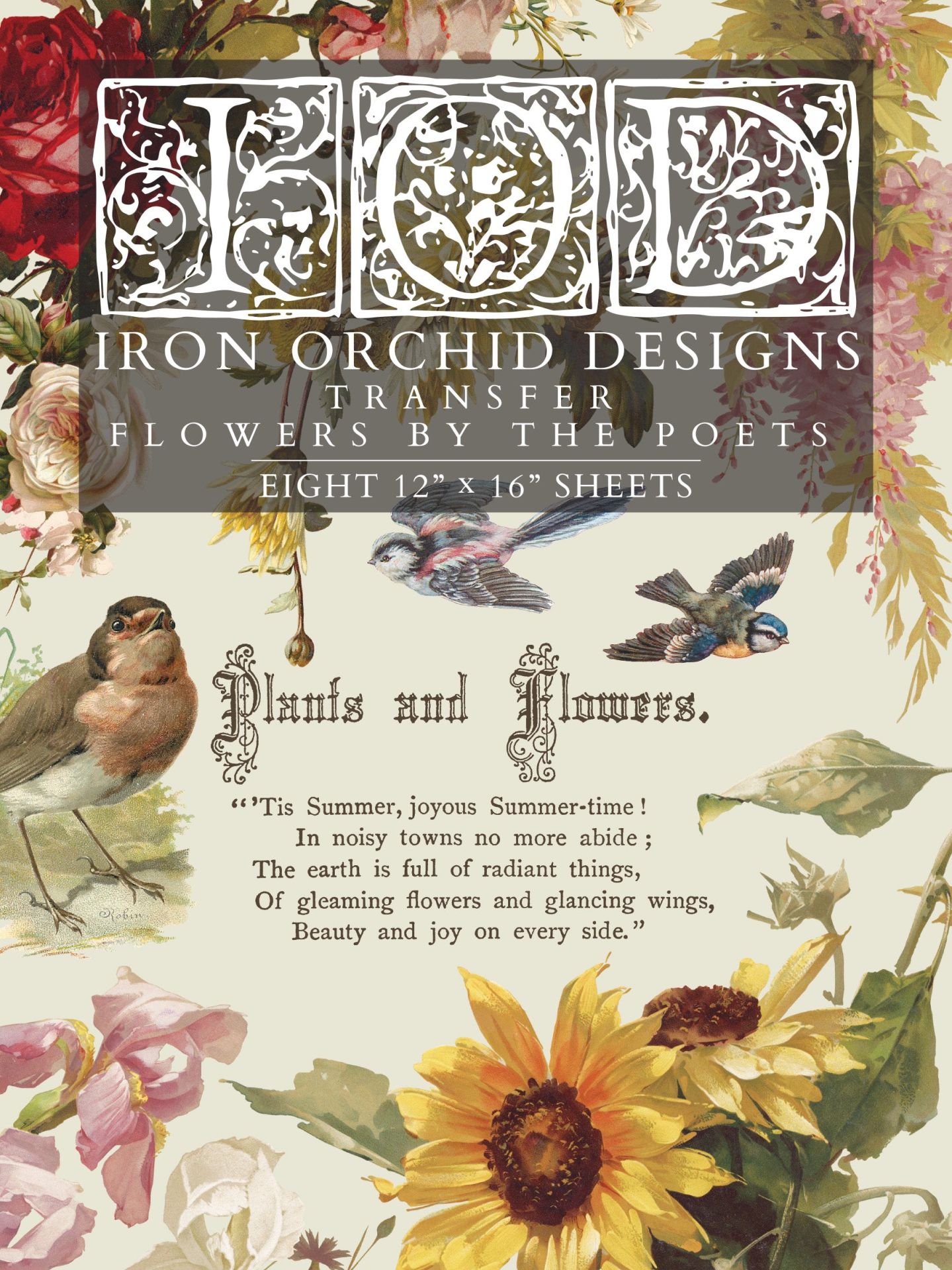 IOD - Iron Orchid Designs - Transfer - Flowers by the Poets 12x16 Pad
