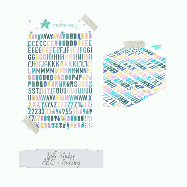 Creative Depot -  Puffy Sticker - ABC - Frühling 