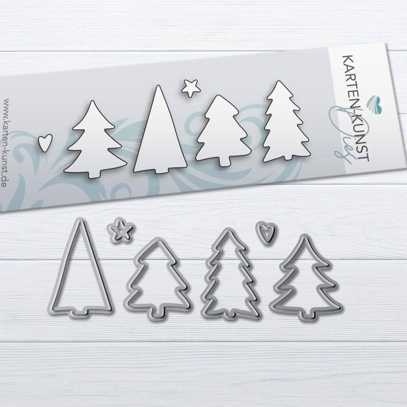Karten-Kunst Stanzschablone kk-D231 - Tannenbäume