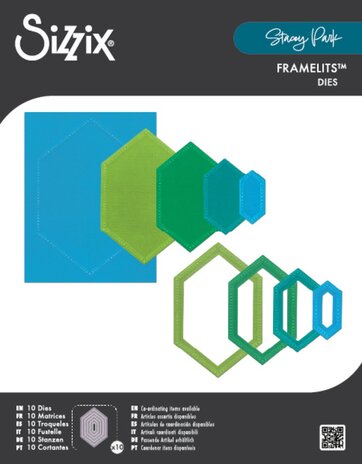 Sizzix • Framelits Die by Stacey Park Reversed Belinda Stitched Hexagons (10pcs) 