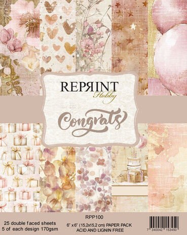 Reprint - Congrats 6x6 Inch Paper Pack
