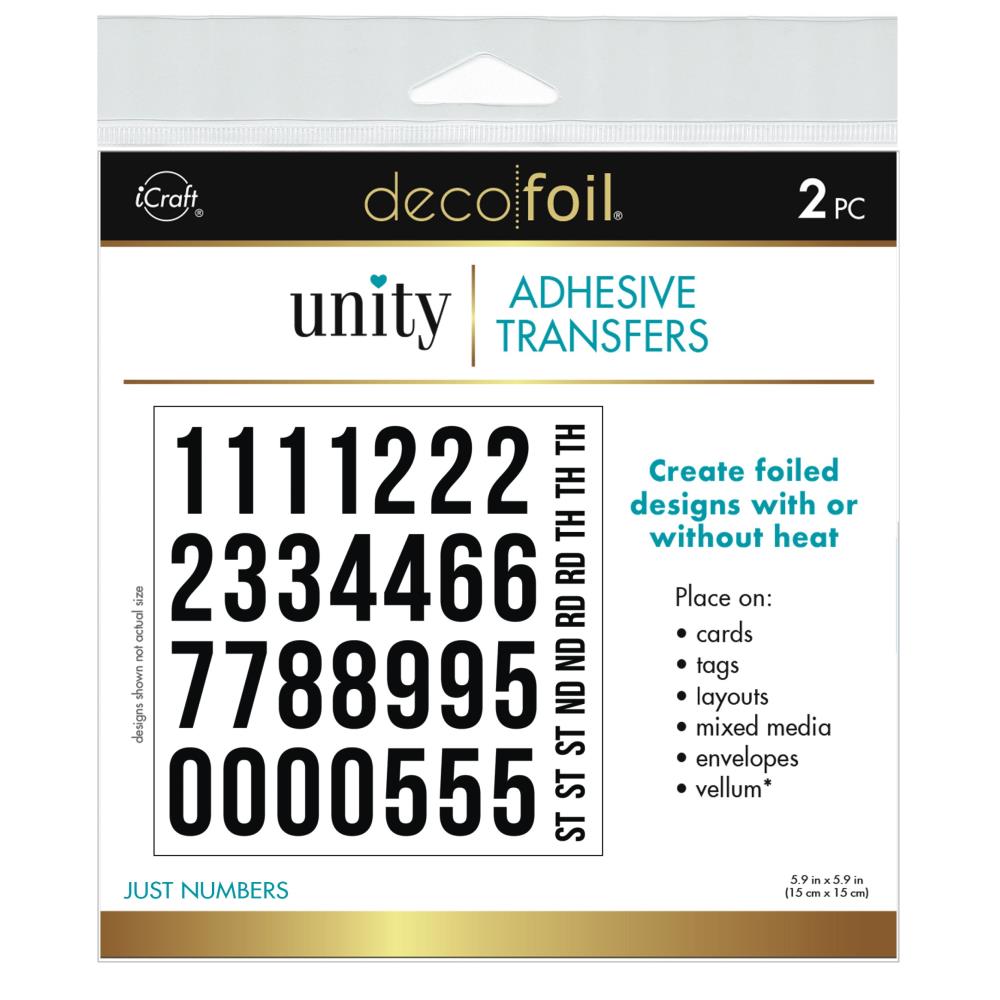 Deco Foil Adhesive Transfer Sheets by Unity 5.9" x 5.9" - Just Numbers Deco Foil Adhesive Transfer Sheets by Unity 5.9" x 5.9" - Just Numbers