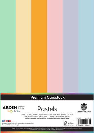 Arden Creative Studio - Premium Cardstock A4 Pastels (24 Sheets) 
