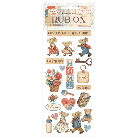 Stamperia - Family Rub-On 8,33x2,36 Inch Home