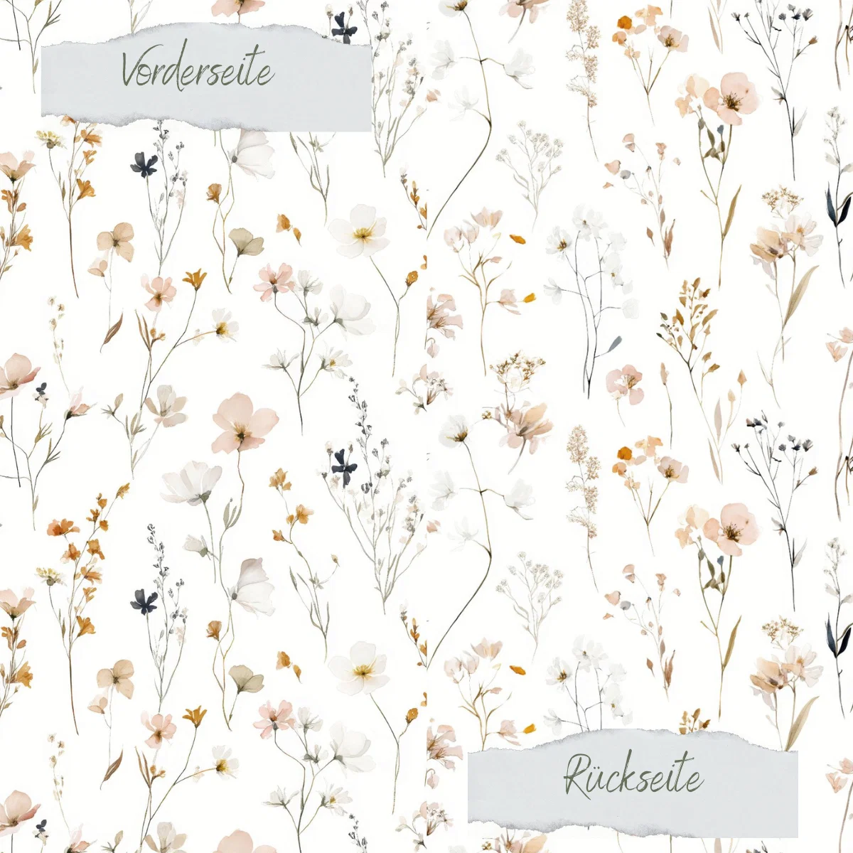 Creative Depot - Designpapier - Blütenmix - Naturell - Doppelseitig bedruckt