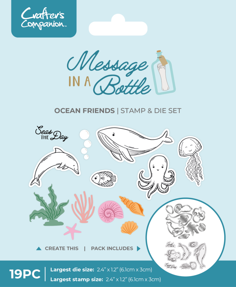 Crafter's Companion - Message in a Bottle Stamp & Die Ocean Friends