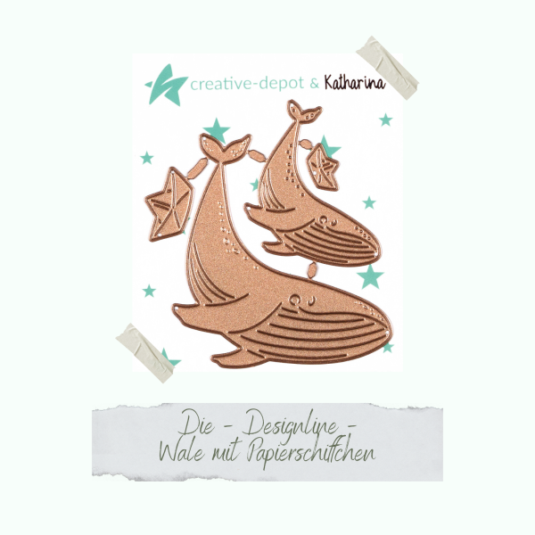 Creative Depot -  Die - Designline - Wale mit Papierschiffchen 