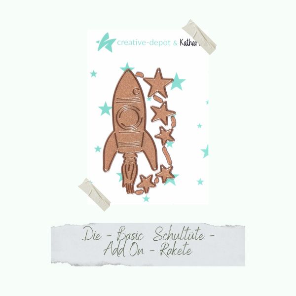Creative Depot -  Die - Basic Schultüte - Add On - Rakete  Creative Depot -  Die - Basic Schultüte - Add On - Rakete