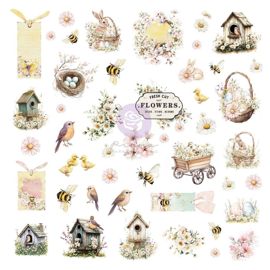 Prima Marketing - Among the Wildflowers Ephemera Spring Bits (96pcs)