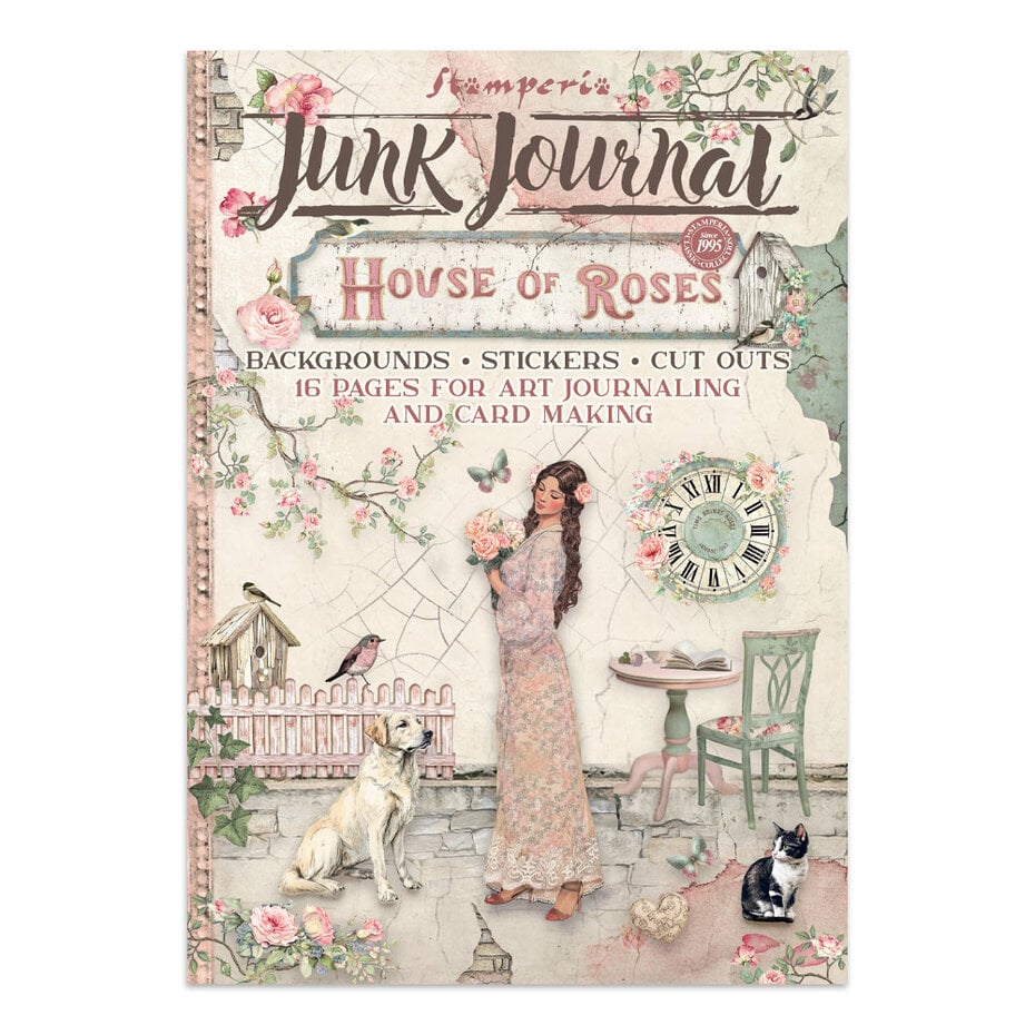 Stamperia - House of Roses Junk Journal Stickers, Backgrounds, Cut-Outs