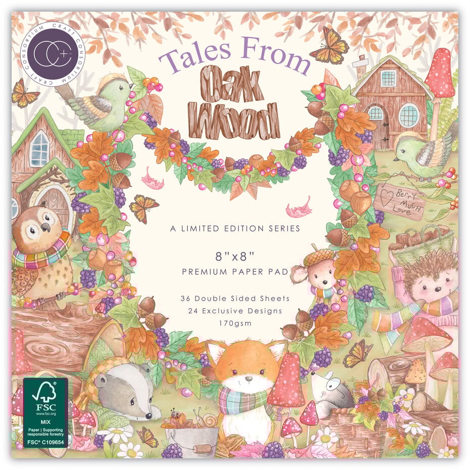 Craft Consortium - Tales from Oak Wood 8x8 Inch Premium Paper Pad