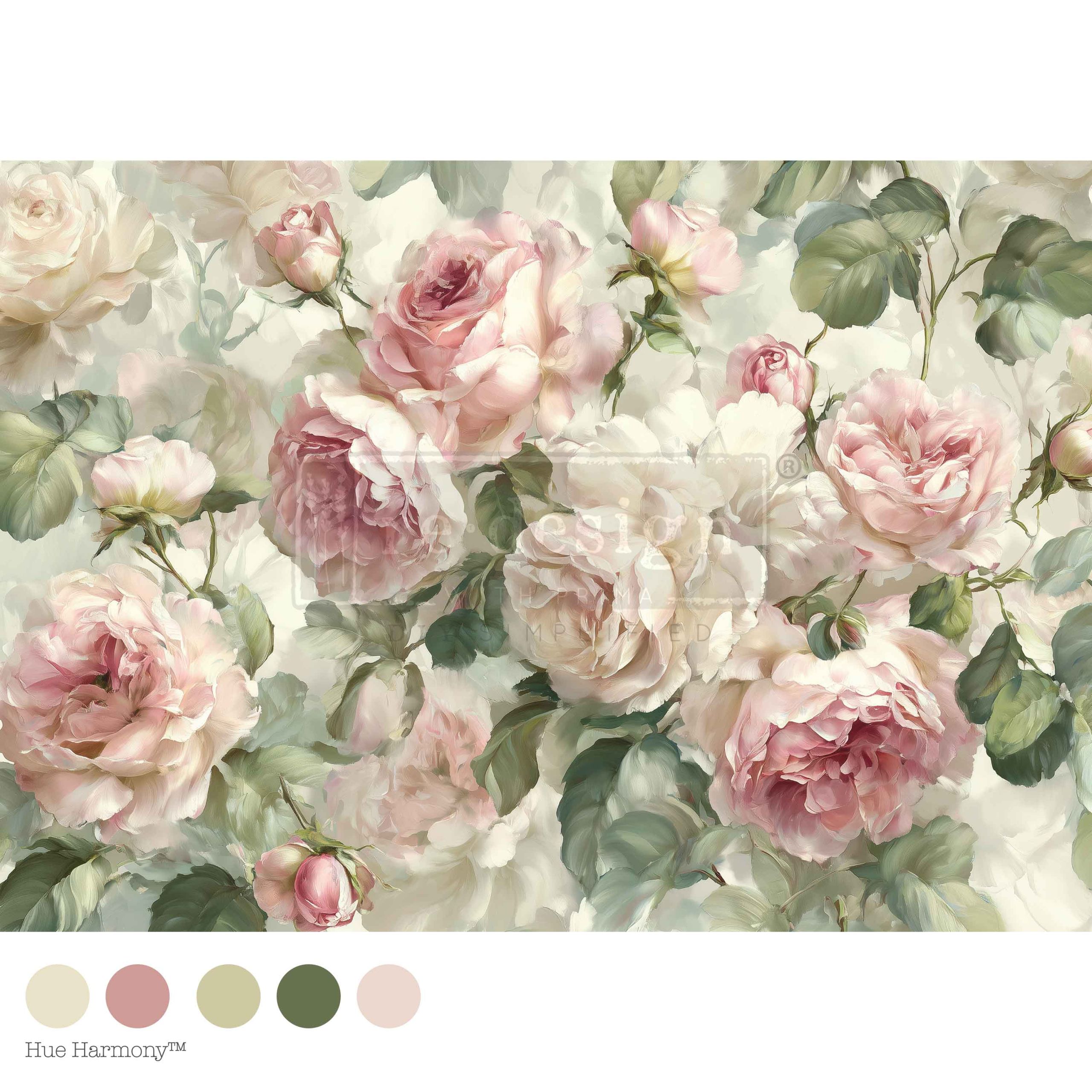 Re-Design with Prima - A1 Decoupage Fiber – Velvet Bloom – 1 sheet, 23.4″x33.1″