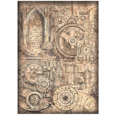 Stamperia - Sir Vagabond in Fantasy World A4 Rice Paper Mechanical Pattern