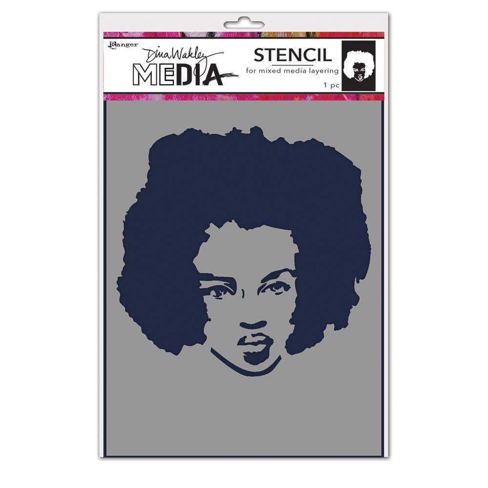 Dina Wakley - MEdia Stencils 6"X9" - Proud Woman 