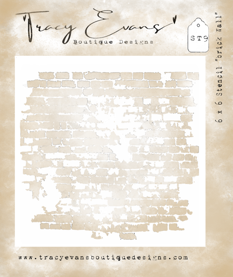 Tracy Evans - Brick Wall 6x6 Inch Stencil