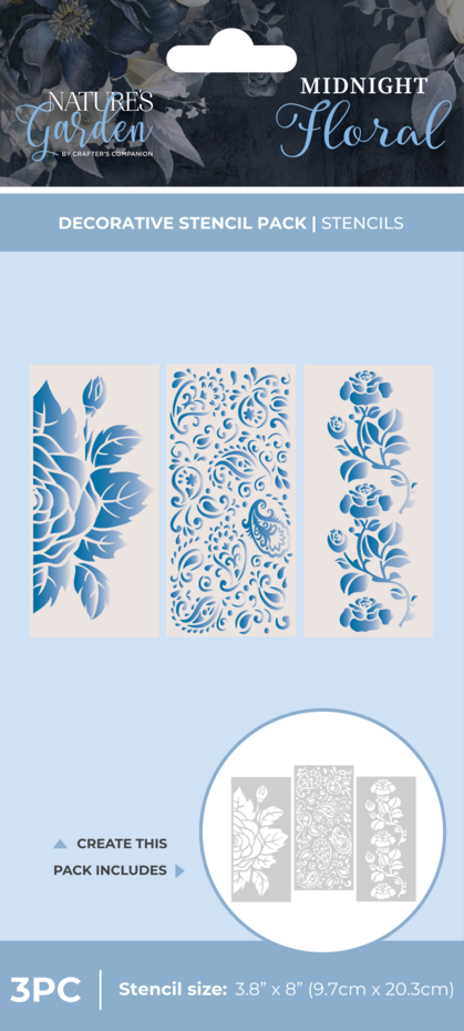 Crafter's Companion - Midnight Floral Decorative Stencils