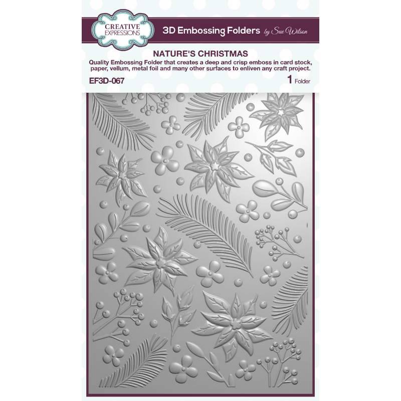 Creative Expressions Nature’s Christmas 5 in x 7 in 3D Embossing Folder