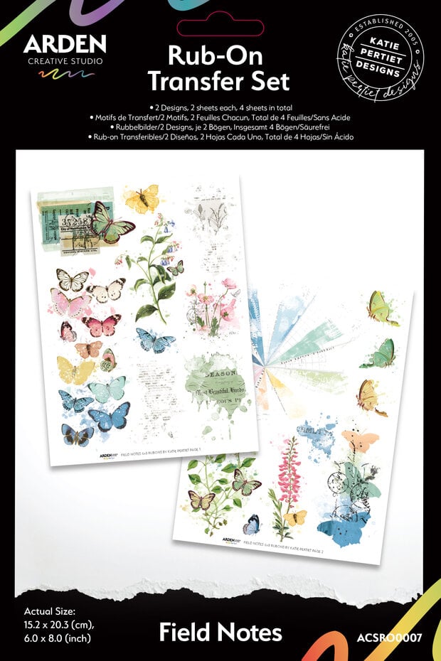 Arden Creative Studio - Field Notes 6x8 Inch Rub-On Transfer Set