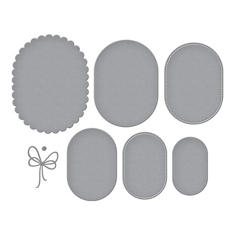 Spellbinders - Wildflowers Etched Dies Scallop and Stitched Edge Ovals
