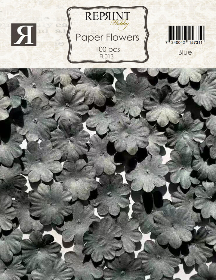 Reprint - Paper Flowers Blue (100pcs)