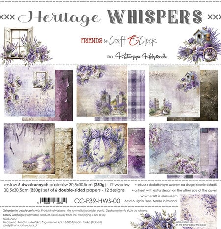 Craft O'Clock - Heritage Whispers 12x12 Inch Paper Set