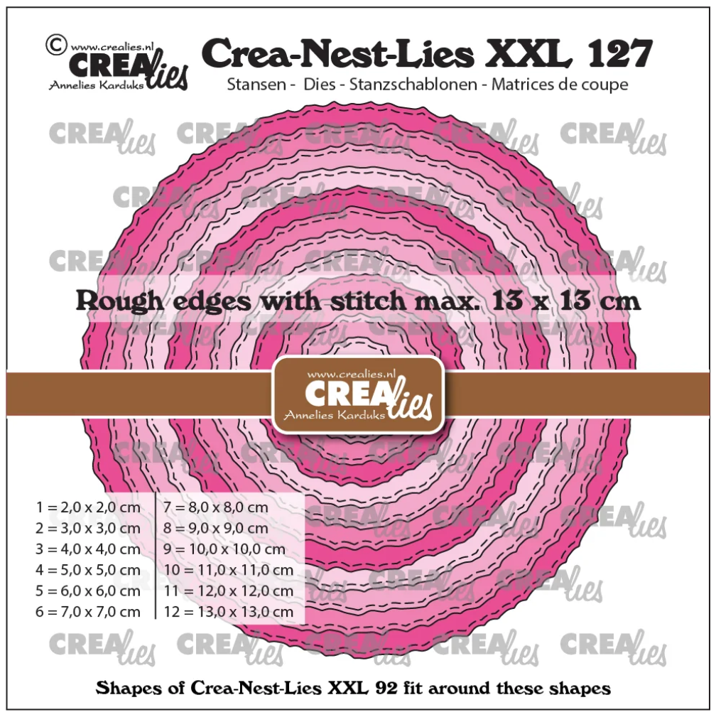 Crealies • Crea-Nest-Lies XXL Stanzschablone Circles With Rough Edges And Stitchlines