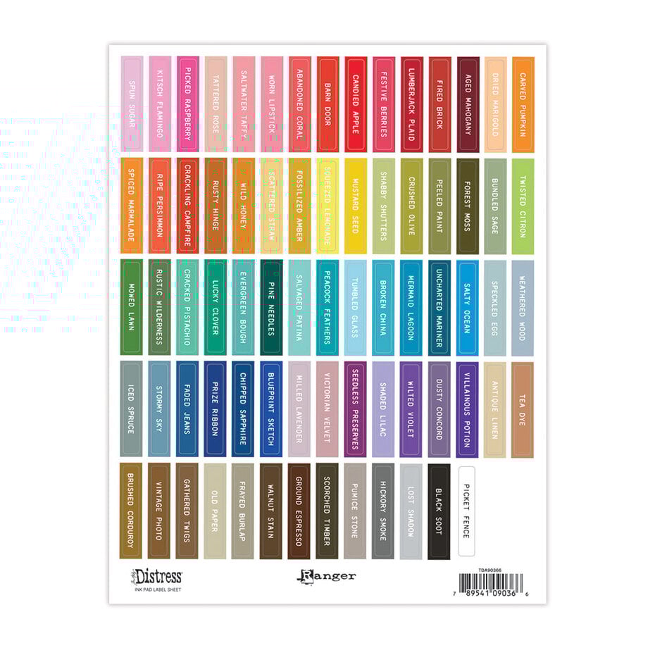 Tim Holtz - Tim Holtz Distress Ink Pad Label Sheet White