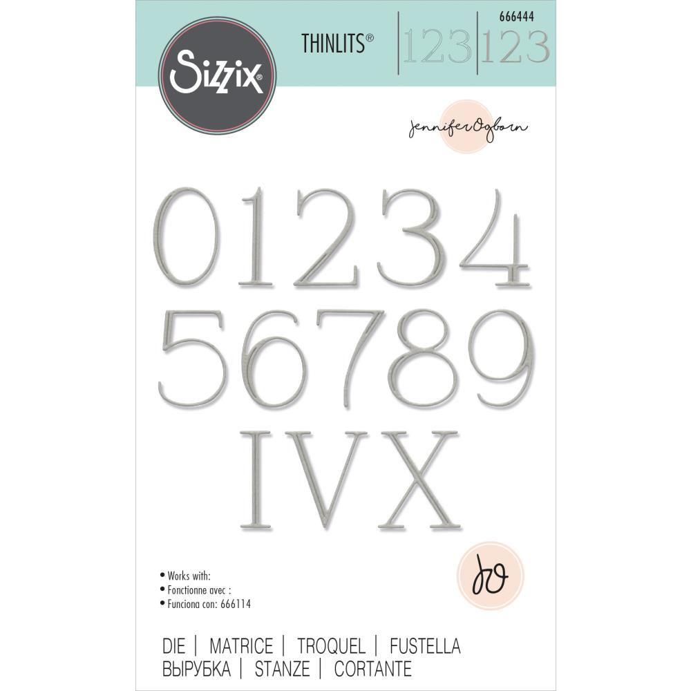 Sizzix Thinlits Die By Jennifer Ogborn - Elegant Numerals