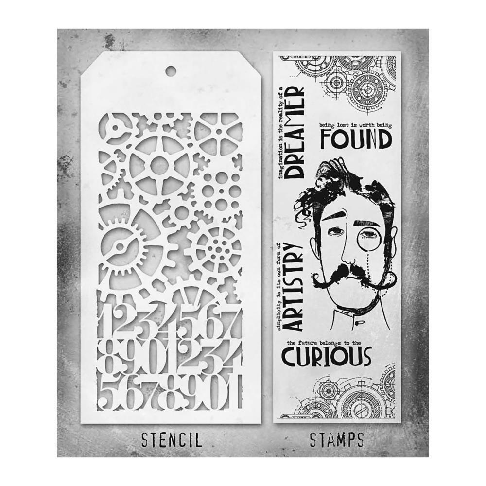 Tim Holtz Mixed-Media Stamps & Stencil Set -   Set #37 