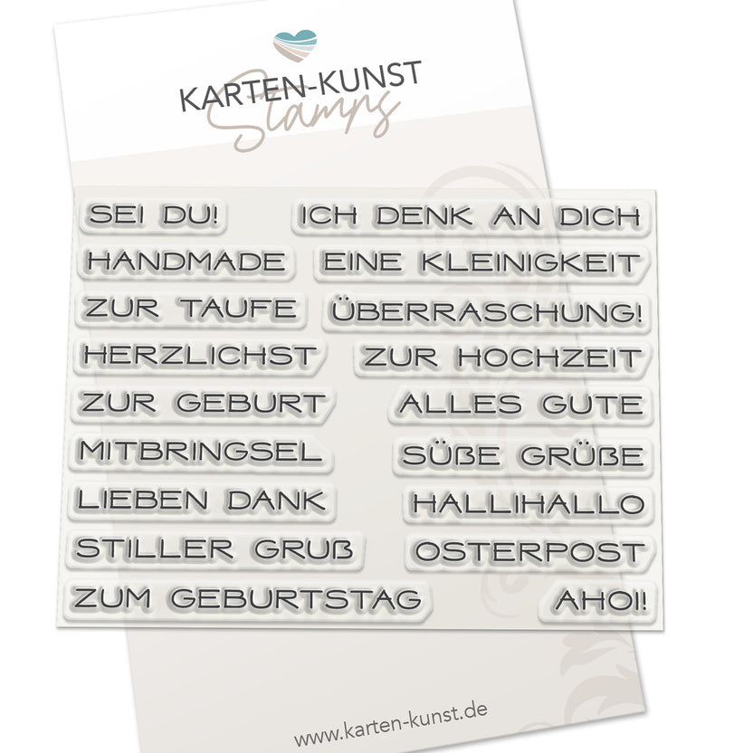 Karten-Kunst Clear Stamps KK-0296 - Textrahmen-Worte 2