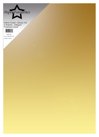 Paper Favourites - Polished Gold A4 Mirror Card Glossy 250gsm (5pcs)