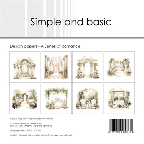 Simple and Basic Design Papers "A Sense of Romance" 6x6"