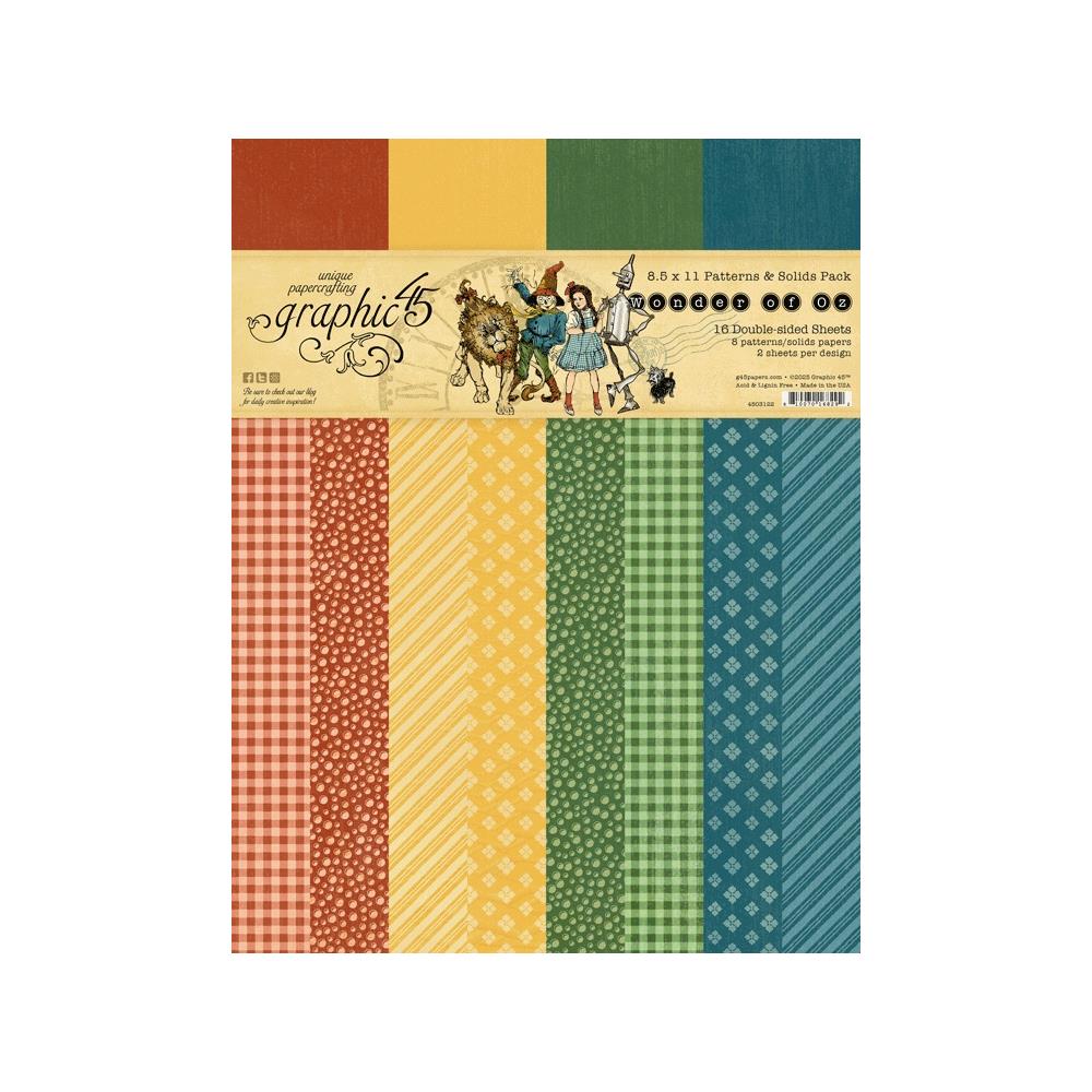 Graphic 45 - Wonder of Oz - Patterns & Solids Collection Pack 8.5"X11"