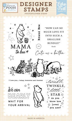 Echo Park - Winnie The Pooh Baby Designer Stamps Bearly Wait