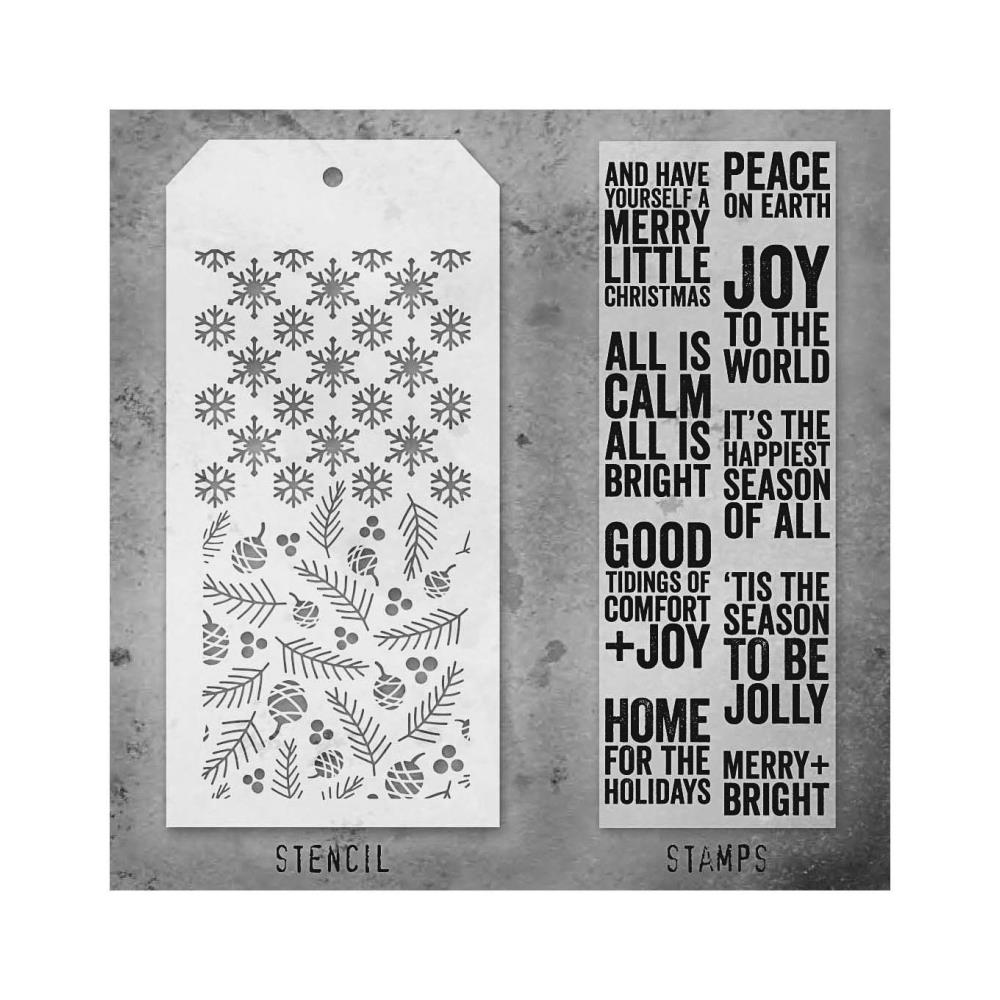 Tim Holtz Mixed-Media Stamps & Stencil Set -   Set #33