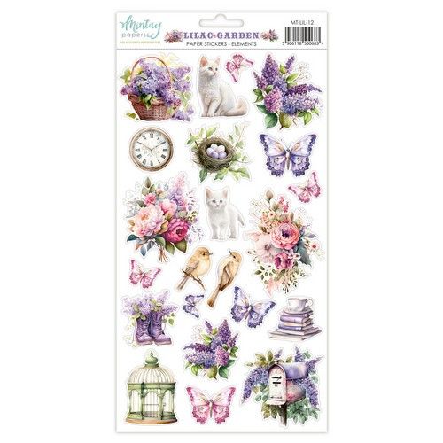 Mintay 6 x 12 Paper Stickers - Lilac Garden - Elements Mintay 6 x 12 Paper Stickers - Lilac Garden - Elements