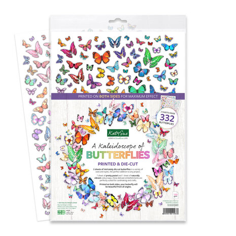 Katy Sue Designs - A Kaleidoscope of Butterflies Printed & Die-Cut (2pcs) 