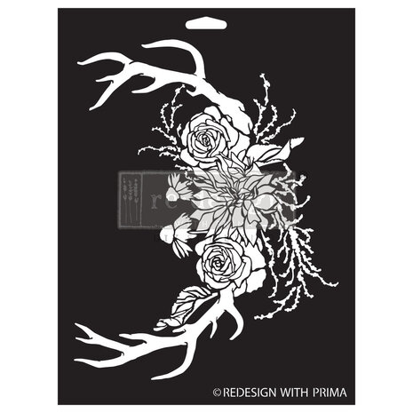 Re-Design with Prima Wildwood Cabin 9x12 Inch Decor Stencils (1pcs)