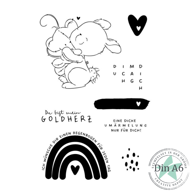 Creative Depot - Stempelset - Goldherz 