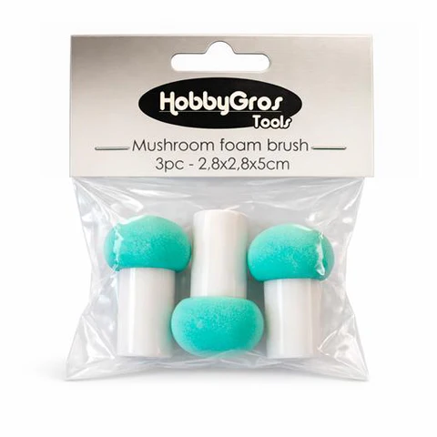 HobbyGros Tools - "Mushroom Foam Brushes - 3pc"