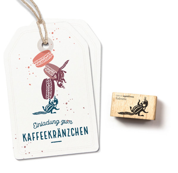 cats on appletrees - Stempel Palmenhörnchen Valentin
