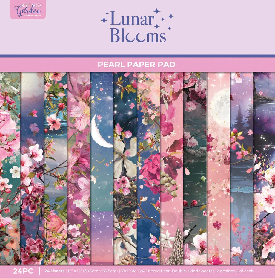 Crafters Companion - Lunar Blooms 12x12 Inch Paper Pad