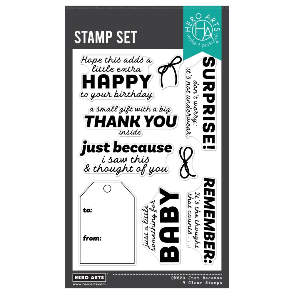 Hero Arts - Clear Stamp Set - Just Because, Best Gift Ever 