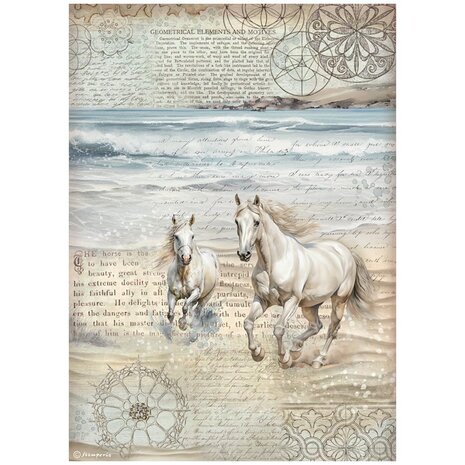 Stamperia - Silent Sea A4 Rice Paper Horses 