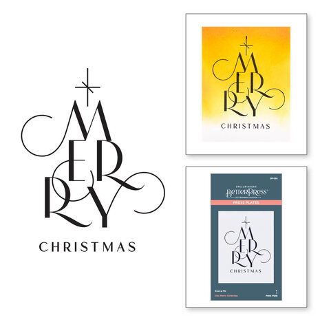 Spellbinders -BetterPress -  Chic Merry Christmas Press Plate